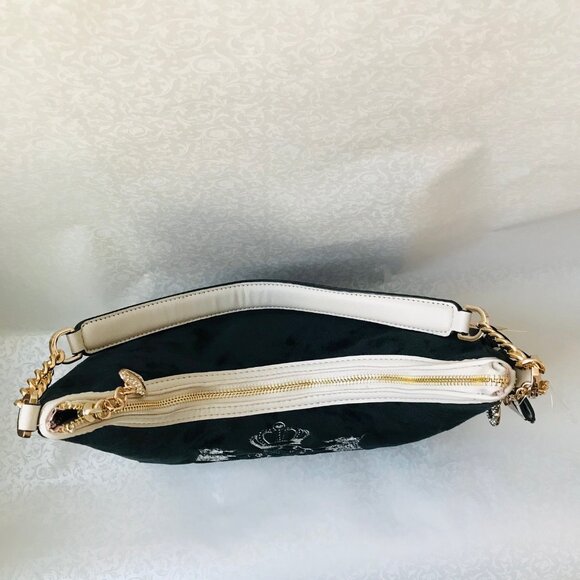 Juicy Couture Classic Scottie Dogs Hobo Liquorice Bag Black white NWT - Picture 4 of 11